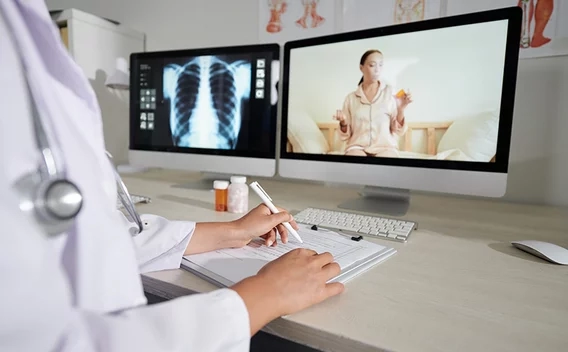 Medical images on screens